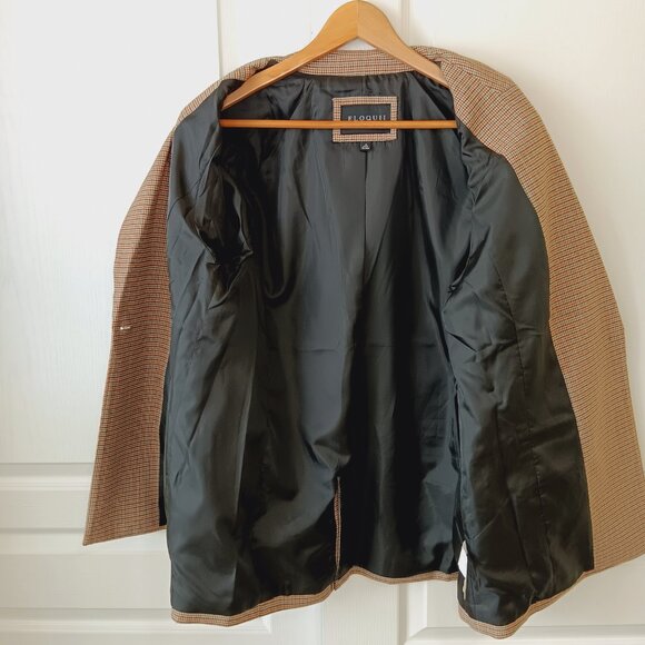 Eloquii Women's Plus Brown Houndstooth Single Button Blazer Size 14 - Picture 8 of 12